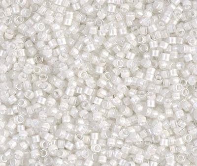 Miyuki Delica Bead 11 0, DB0066, White Lined Crystal AB, 50 grams Cheap