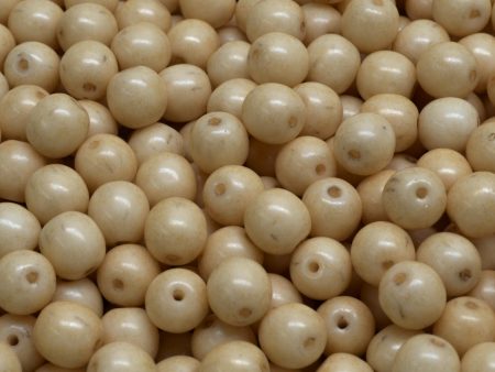 6mm Czech Round Druk Bead, Champagne Alabaster, 50 pcs on Sale