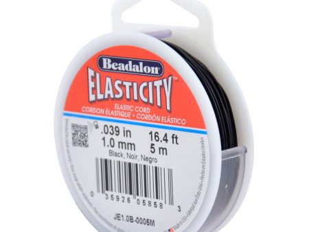 Elasticity Stretch Cord, 1.0 mm   .039 in, Black, 5 meter For Cheap