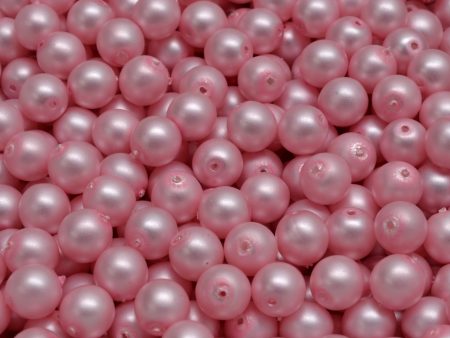 6mm Czech Round Druk Bead, Light Pink Pearl, 50 pcs Cheap