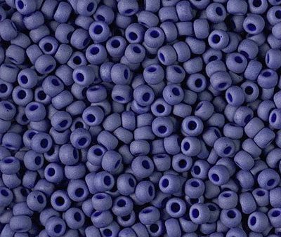 Miyuki 8 Round Seed Bead, 8-2075, Matte Opaque Cobalt Luster, 10 grams For Cheap