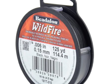 Wildfire Black Beading Thread .006 in .15 mm 125 yards Discount