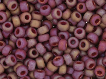 6 0 Miyuki Seed Beads, Matte Opaque Glazed Trillium Red AB, 6-4696, 10 grams For Cheap