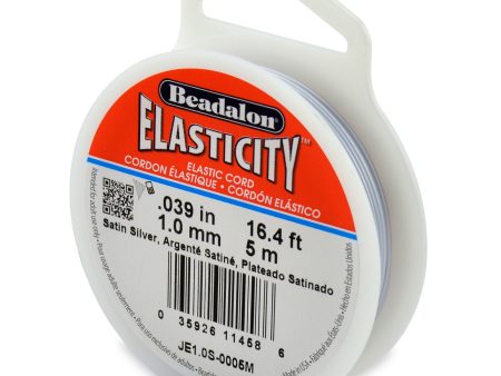 Elasticity Stretch Cord, 1.0 mm   .039 in, Satin Silver, 5 meter Hot on Sale