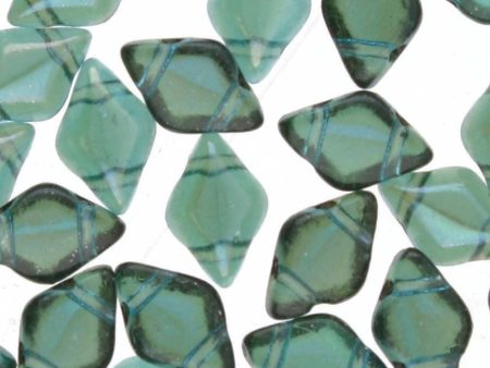 GemDuo 2-Hole Diamond Shaped Bead, Aqua Celsian, GD6002-22501, 7.5 grams Cheap