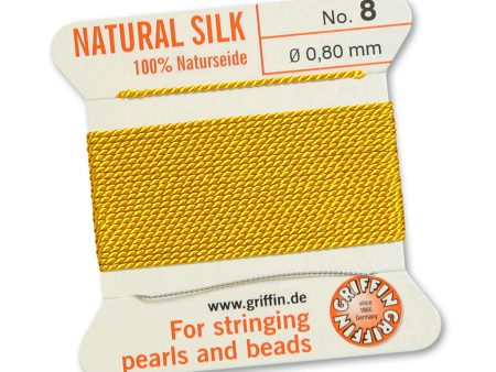 Griffin Slk Cord, Yellow Size 8, 0.8mm, 2 yards Fashion