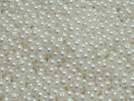 3mm Czech Round Druk Bead, Alabaster Pearlescent White, 50 pieces Online now