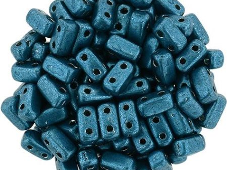 Czechmate 3mm X 6mm Brick Glass Czech Two Hole Bead, Saturated Metallic Shaded Spruce For Cheap