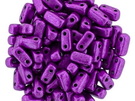 Czechmate 3mm X 6mm Brick Glass Czech Two Hole Bead, Saturated Metallic Spring Crocus Online Sale