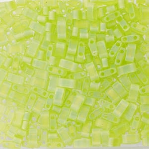 Miyuki Half Tila Bead, HTL-0143FR, Matte Transparent Chartreuse AB For Sale