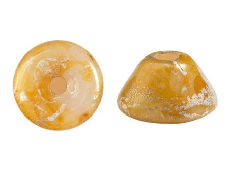 Konos Par Puca® Czech glass bead, Frost Sweet Pink New Picasso, 10 grams For Sale