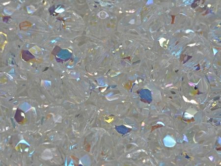 8mm Czech Fire Polish Beads, Crystal AB, 25 pieces Fashion