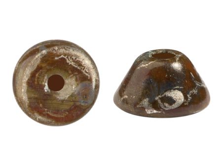 Konos Par Puca® Czech glass bead, Frost Caramel New Picasso, 10 grams Online Sale