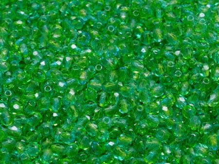 3mm Czech Fire Polish Beads, Crystal Yellow Green, 50 pieces Cheap