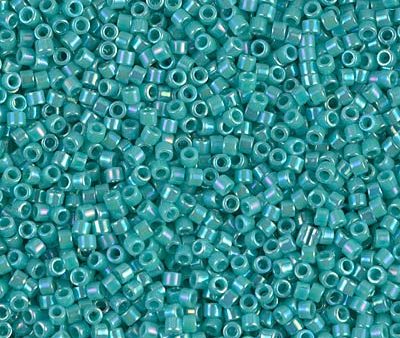 Miyuki Delica Bead 11 0, DB0166, Opaque Turquoise Green AB, 50 grams Hot on Sale