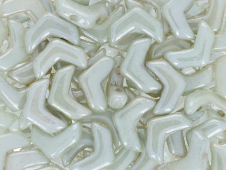 Vee Bead, 2 hole chevron, Luster Prairie Green, 25 pieces Hot on Sale