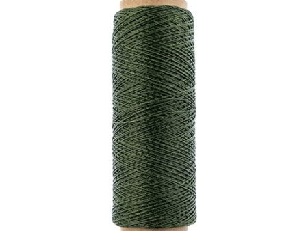 Gudebrod Waxed Thread 3ply Made In USA 500ft (152.4m) Spool 0.38mm (0.015in), Olive on Sale