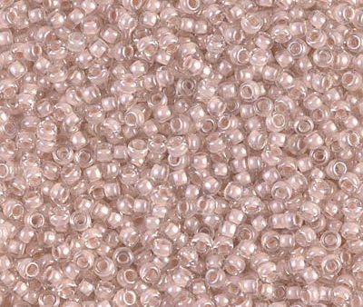 Miyuki 11 Round Seed Bead, 11-0215, Blush Lined Crystal, 13 grams For Discount