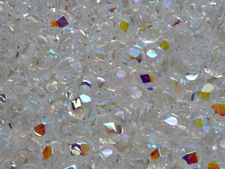 6mm Czech Fire Polish Beads, Crystal AB, 50 pieces Supply