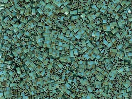 Miyuki Half Tila Bead, HTL-4514, Opaque Turquoise Blue Picasso For Cheap