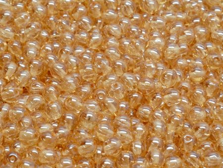 4mm Czech Round Druk Bead, Crystal Orange Luster, 50 pcs Online Sale