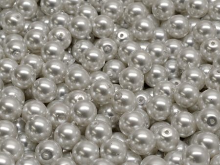 6mm Czech Round Druk Bead, Light Grey Pearl, 50 pcs Online Sale