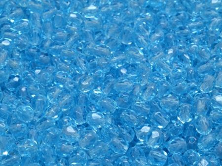 4mm Czech Fire Polish Beads, Aquamarine, 50 pieces Discount