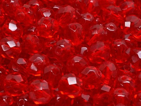 8mm Czech Fire Polish Beads, Ruby, 25 pieces Discount