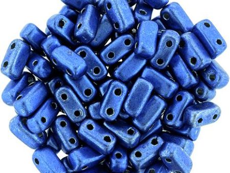 Czechmate 3mm X 6mm Brick Glass Czech Two Hole Bead, Saturated Metallic Navy Peony Discount