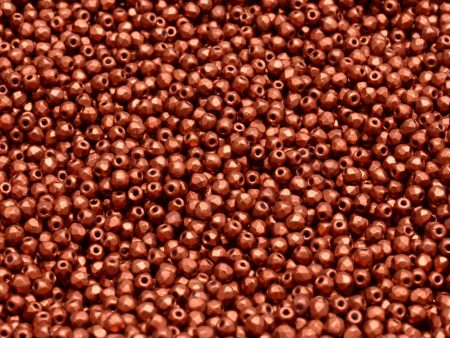 2mm Czech Fire Polish Beads, Bronze Red Matte, 50 pieces on Sale