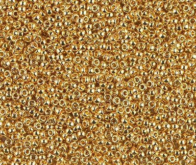 Miyuki 15 Round Seed Bead, 24kt Gold Plated, 15-0191, 8 grams Online Sale