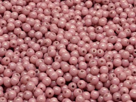 3mm Czech Round Druk Bead, Light Rose Alabaster, 50 pieces Sale