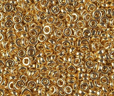 Miyuki 3mm Spacer Bead, 24kt Gold Plated, SPR3-0191, 8 grams Online Hot Sale