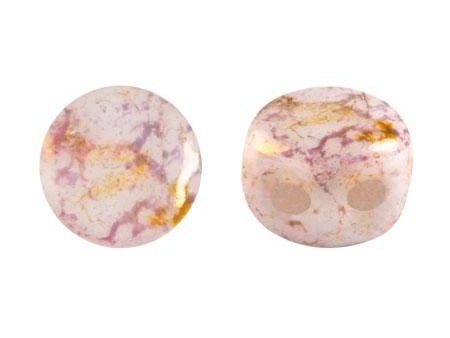 Kalos® Par Puca®, 2 Hole Bead, Opaque Mix Rose Gold Ceramic Look, 10 grams Online Sale