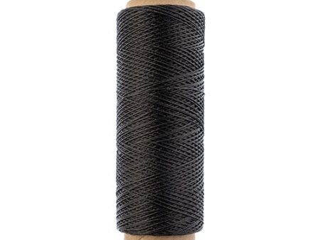 Gudebrod Waxed Thread 3ply Made In USA 500ft (152.4m) Spool 0.38mm (0.015in), Charcoal Online now