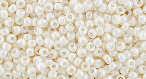 Toho 8 0 Round Japanese Seed Bead, TR8-123L, Light Cream Opaque Luster, 17 grams Sale