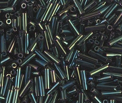 Miyuki 6mm Bugle Beads, Metallic Forest Green Iris, BGL2-0453, 17 grams Online Sale