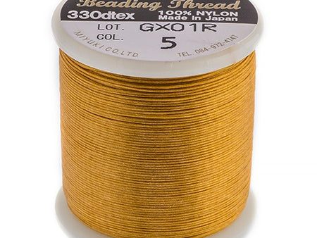 Gold Miyuki Nylon Beading Thread B, 50 meters Online Sale