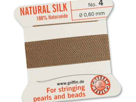 Griffin Slk Cord, Beige Size 4, 0.6mm, 2 yards Hot on Sale