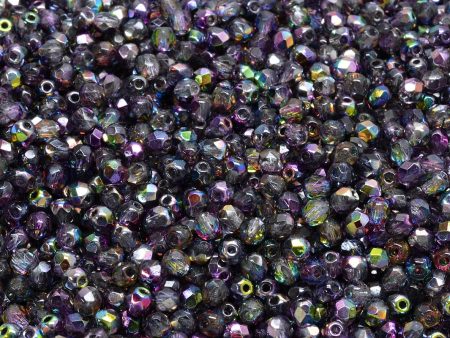 3mm Czech Fire Polish Beads, Crystal Magic Violet-Grey, 50 pieces For Discount