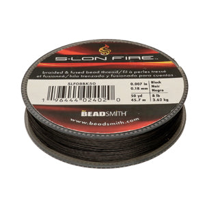 S-Lon Fire Beading Thread 8lb Black 50 Yards Online Sale