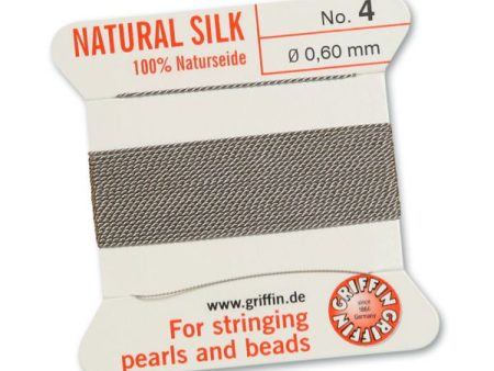 Griffin Slk Cord, Grey Size 4, 0.6mm, 2 yards Fashion