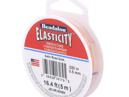 Elasticity Stretch Cord, 0.5 mm   .020 in, Satin Rose Gold, 5 meter Sale