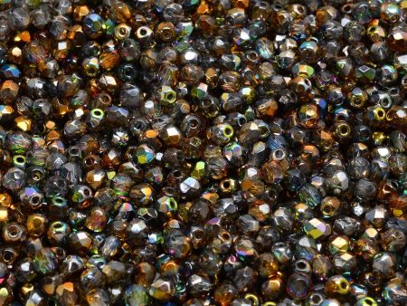 3mm Czech Fire Polish Beads, Crystal Magic Orange-Grey, 50 pieces Fashion