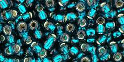 Toho 8 0 Round Japanese Seed Bead, TR8-27BD, Silver Lined Teal, 17 grams Online now