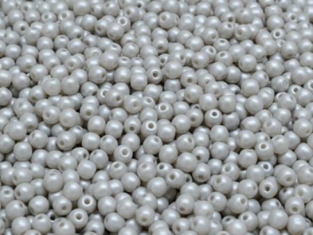 3mm Czech Round Druk Bead, Grey Pearl, 50 pieces Online now