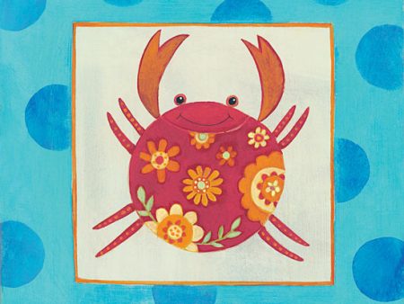 BER1305 - Happy Floral Crab - 12x12 For Sale